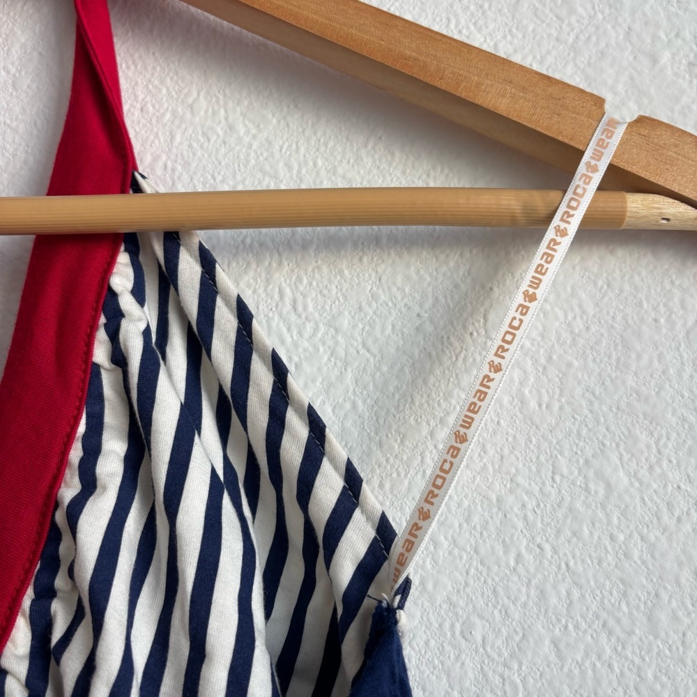 Vintage Rocawear Y2K Nautical Navy and Red Striped Halter Sailor Pin-Up Dress - Picture 8 of 10